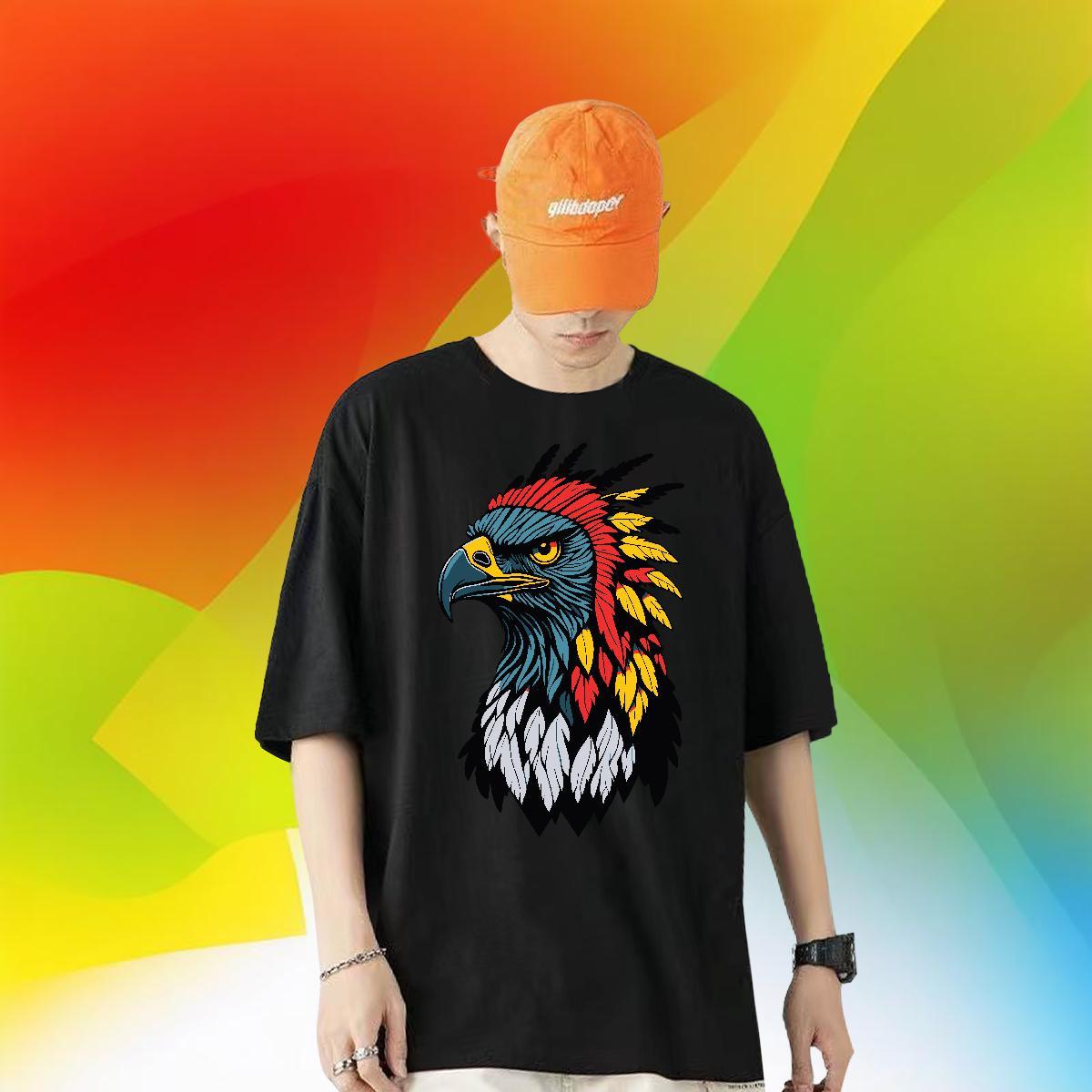 Classic T Shirts Men 100% Cotton 230g chicken Street Polos Breathable Short Sleeve High Quality Men Clothes T-Shirt DIY Logo Oversized