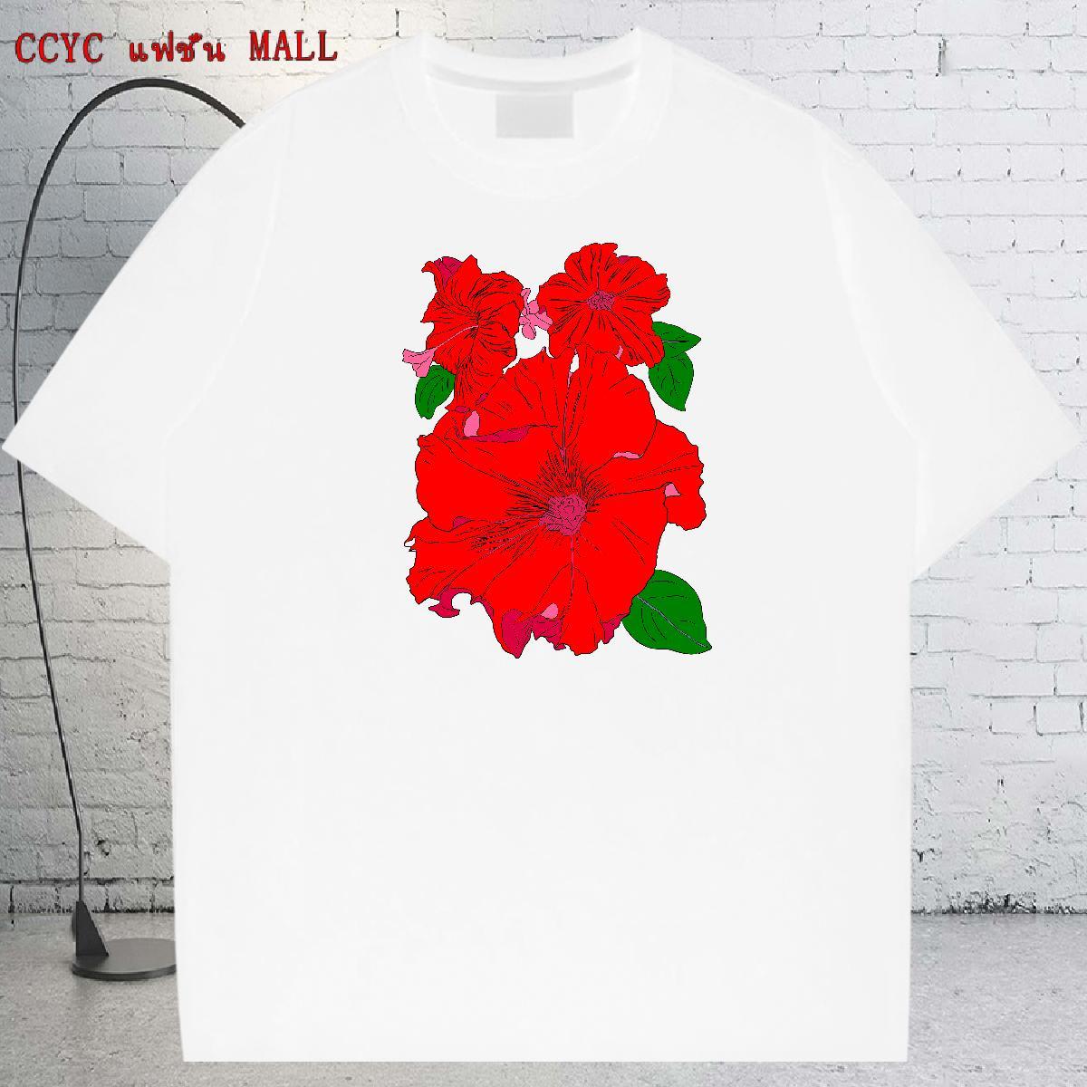 Designer Tshirt for Man Woman 100% Cotton 230g Beach flower DIY Printed Breathable Short Sleeve Fashion Casual T shirt Polos