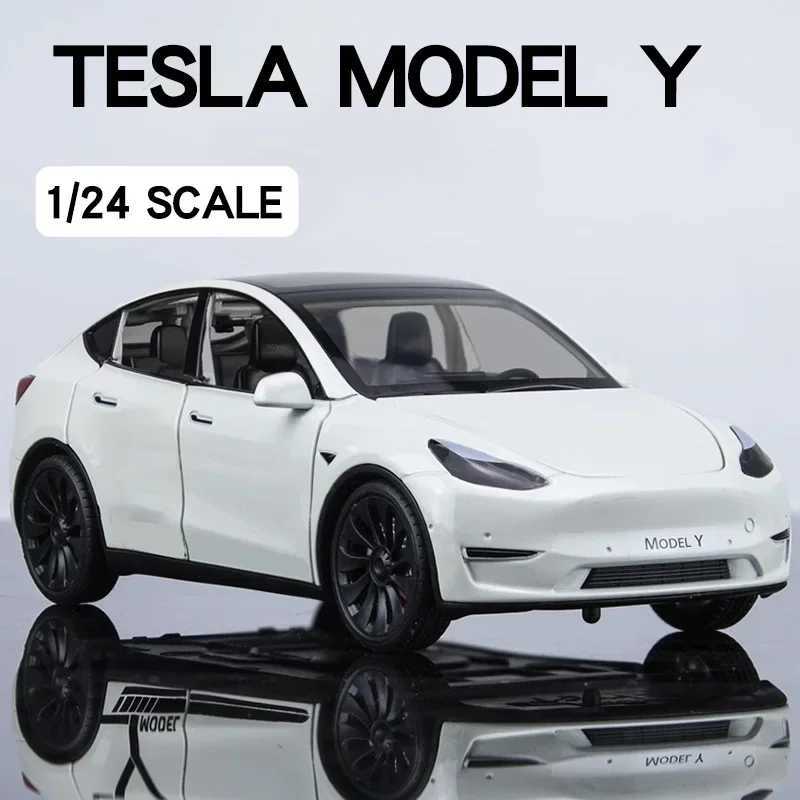 Diecast Model Cars 1 24 Tesla Model Y Model 3 Model S Metal Alloy Diecast Toy Car Model Sound And Light Childrens Toy Collectibles Birthday GiftsL486