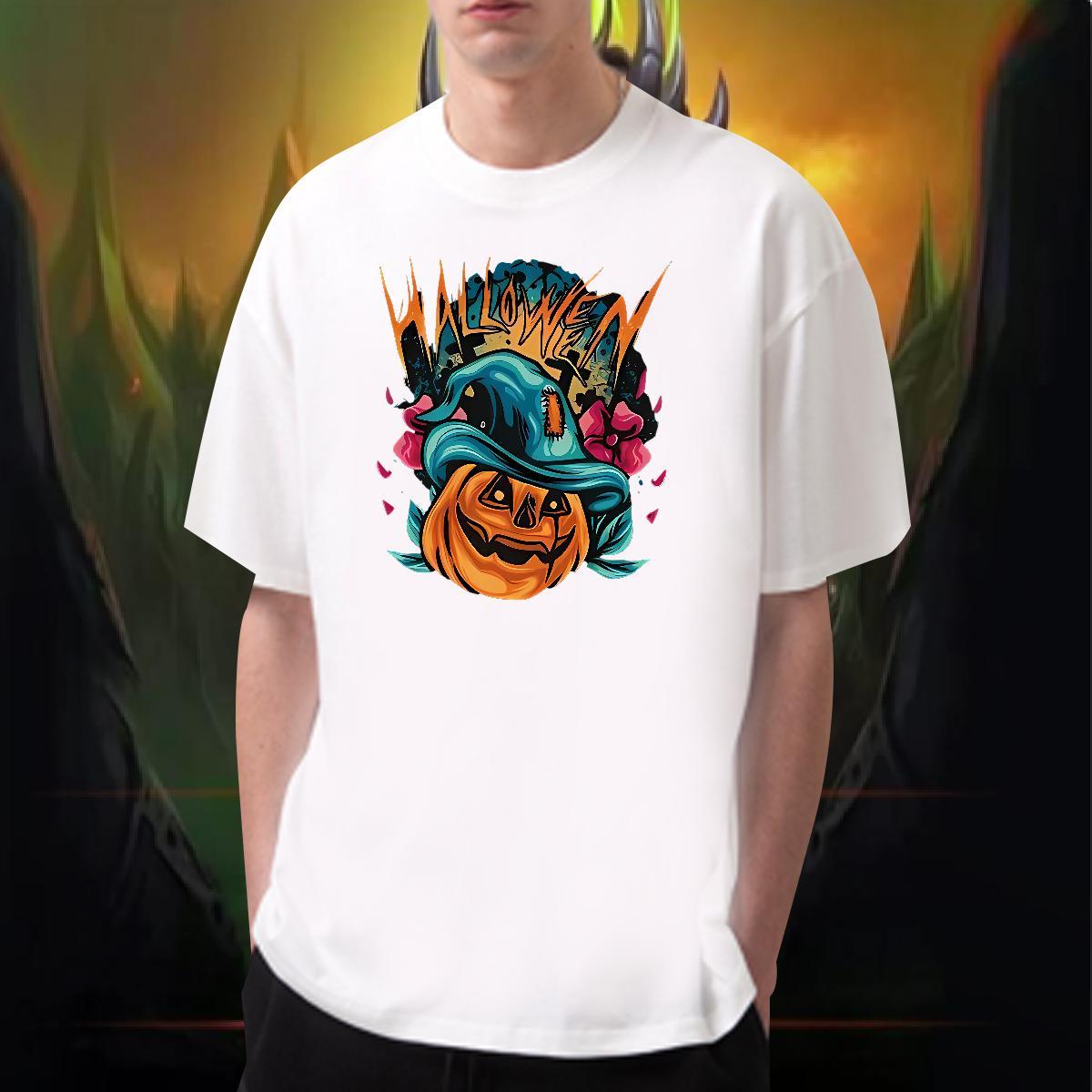 Brand Mens T Shirts 100% Cotton 230g pumpkin Spring Summer Tshirts Breathable Crew Neck Comfortable Men Clothes T-Shirt Plus Size Custom