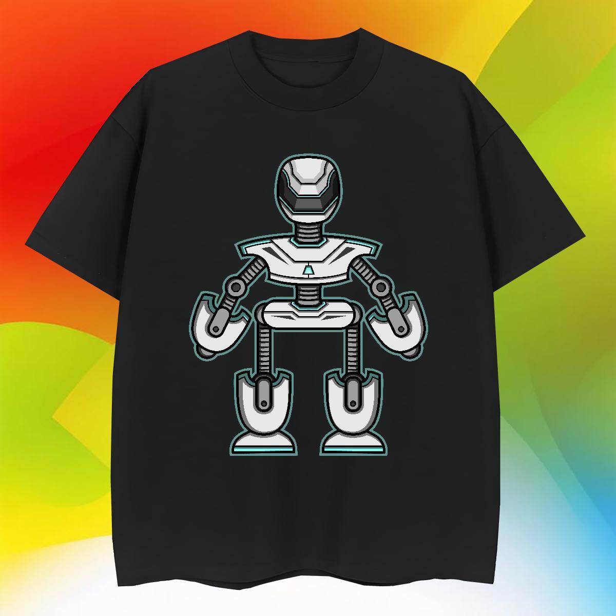 Soft Men Clothes T-Shirt 230g 100% Cotton Summer Casual robot Oversized 3XL 4XL Crew Neck DIY Customized T-Shirts Tshirts