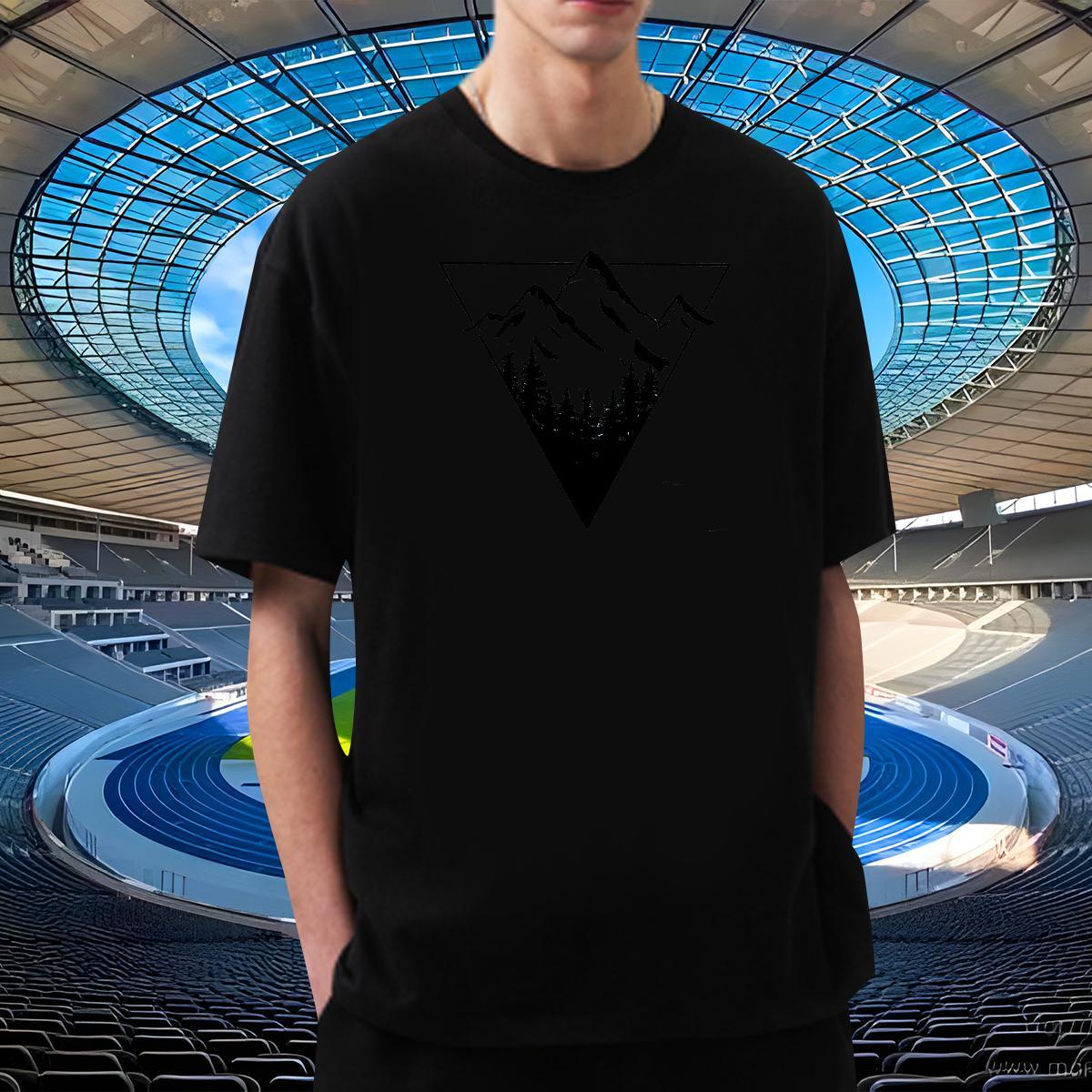 Loose Men Tops Tees 230g 100% Cotton Street wear Hip Hop mountains Floral Print Pure Cotton Fashion New T Shirts Men Top Tees