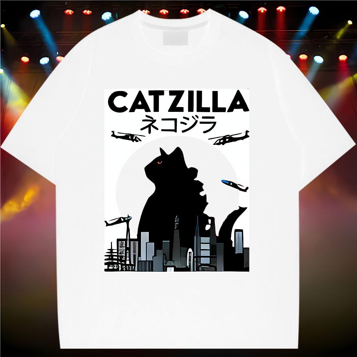 Factory Direct T Shirt For Man 230g 100% Cotton cat Hip Hop Street Tops Shirt Short Sleeve Soft Classic Men Tops Tees Black Oversized