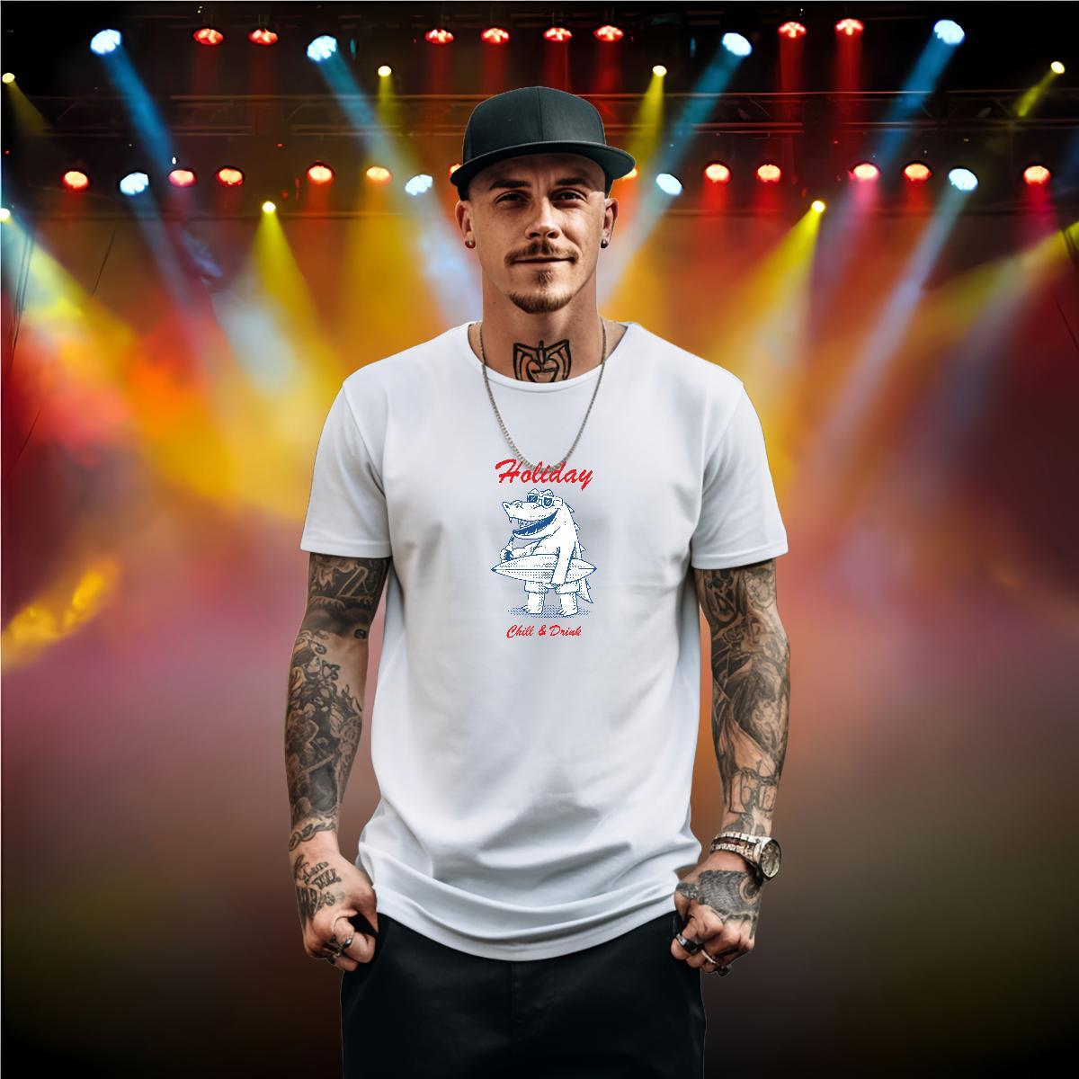 2024 Summer Men T Shirts 100% Cotton 230g crocodile Sport Clothings O-Neck Short Sleeve Popular Men Tops Tees Graphic