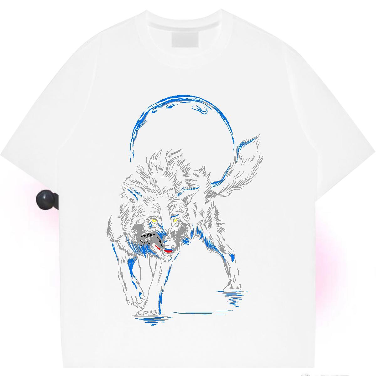 Comfortable T shirt Breathable Crew Neck Women Tshirts Skull wolf Beach 100% Cotton 230g Designer Tees Shirts