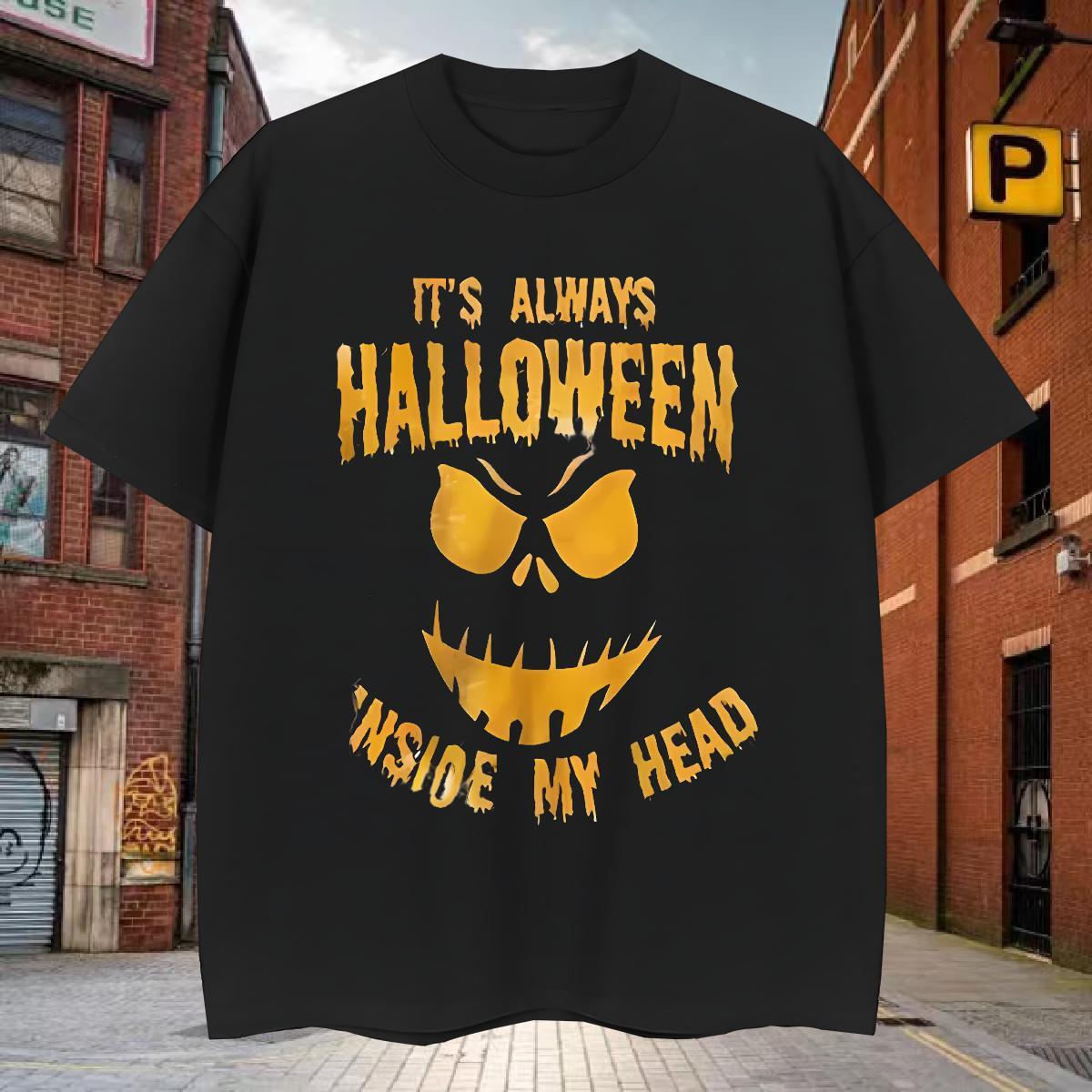 T-Shirts for Men 230g Pure Cotton halloween Hip Hop Street O Neck Short Sleeves Floral Print Men Tees Wholesale High Quality Tops