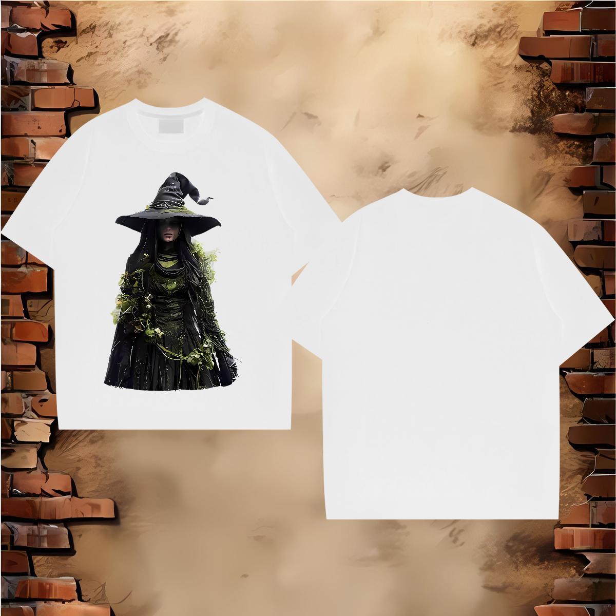 T-Shirts 230g Pure Cotton witch Street Casual O Neck Short Sleeves Oversized 3XL 4XL Men Clothes T-Shirt Fashion Designer Comfortable Clothings
