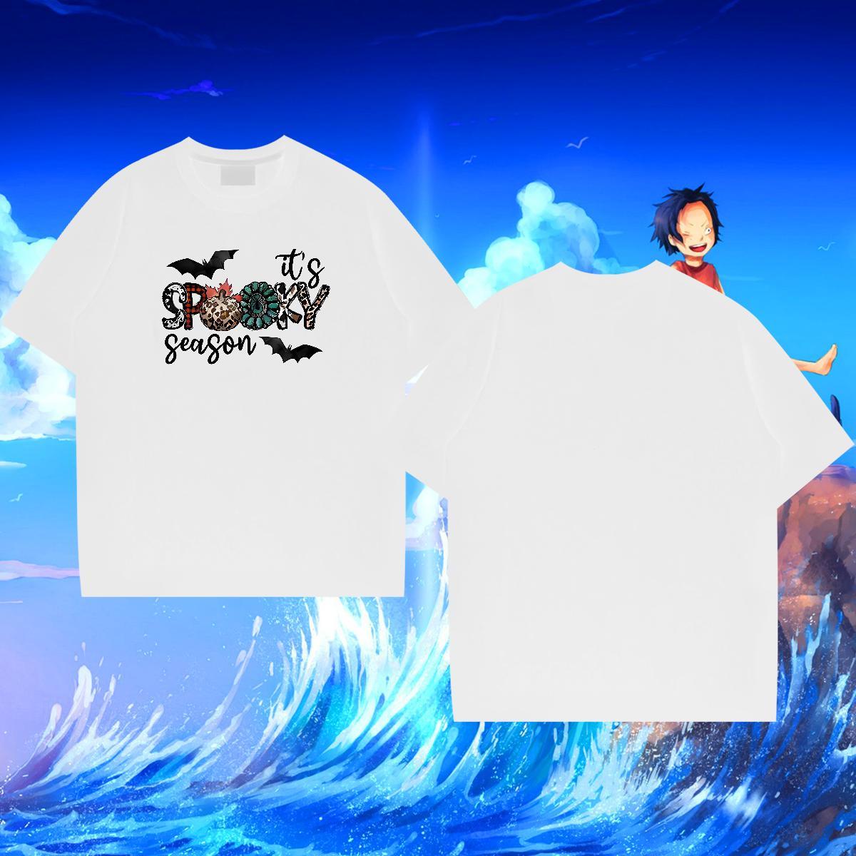 Designer Fashion T-Shirts 100% Cotton 230g halloween Street Wear Tees Short Sleeve O-Neck TOP Quality Men Tees DIY Logo Oversized