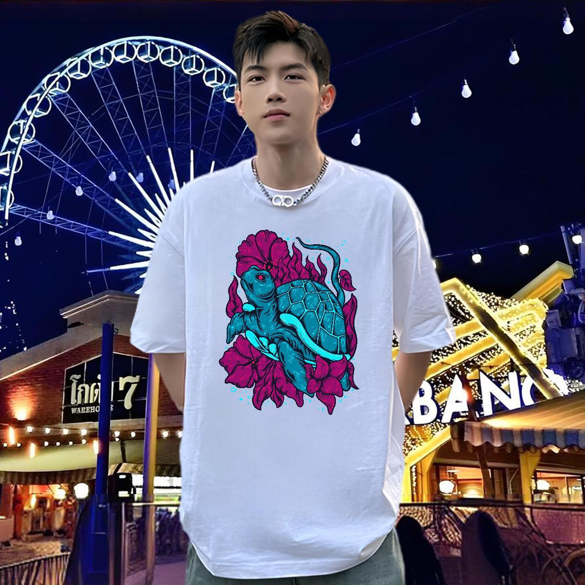 Stylist Men T Shirts 230g Cotton Sports Casual Tops Tees Pure Cotton High Quality Men Tees Custom Print Oversized