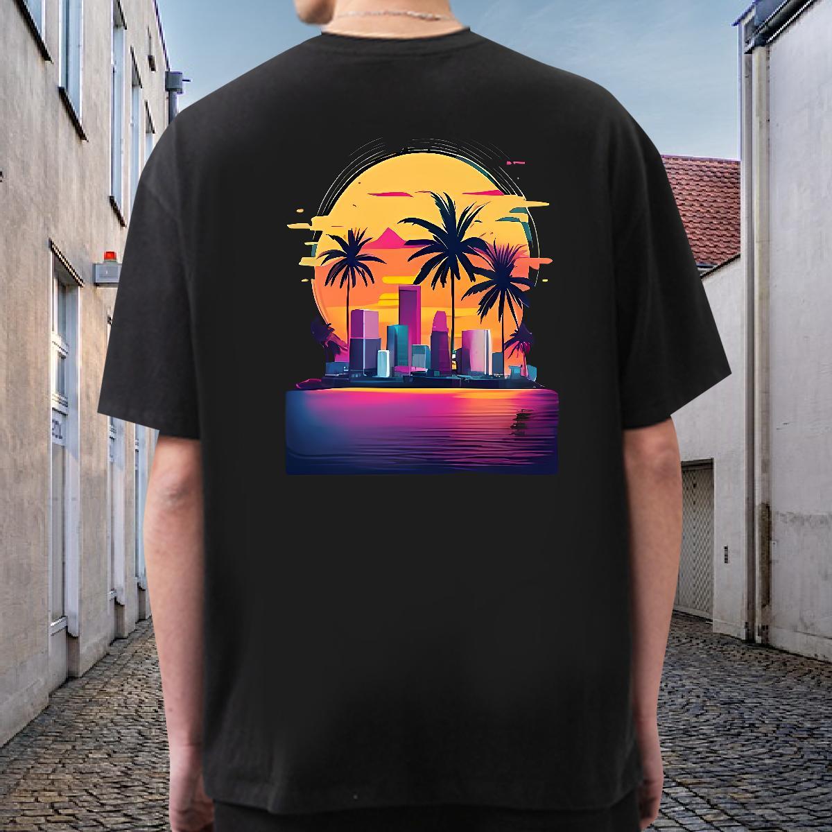 2024 Summer T Shirt For Man 230g 100% Cotton tree Spring Summer Polos Short Sleeve O-Neck Brand Tshirt for Man Woman Custom Print Oversized