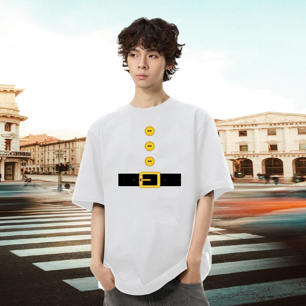 DIY Customized Man T Shirts 230g Cotton Christmas Street Wear Tops Tees Breathable Short Sleeve High Quality Men Tshirts DIY Logo Oversized