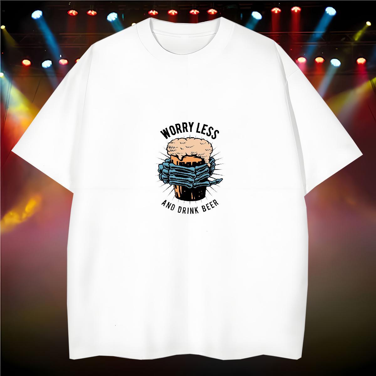 High Quality Men Tees 230g Pure Cotton cheers T Shirts Men Daily Outfit Crew Neck DIY Anime Designer Fashion Tees Shirts