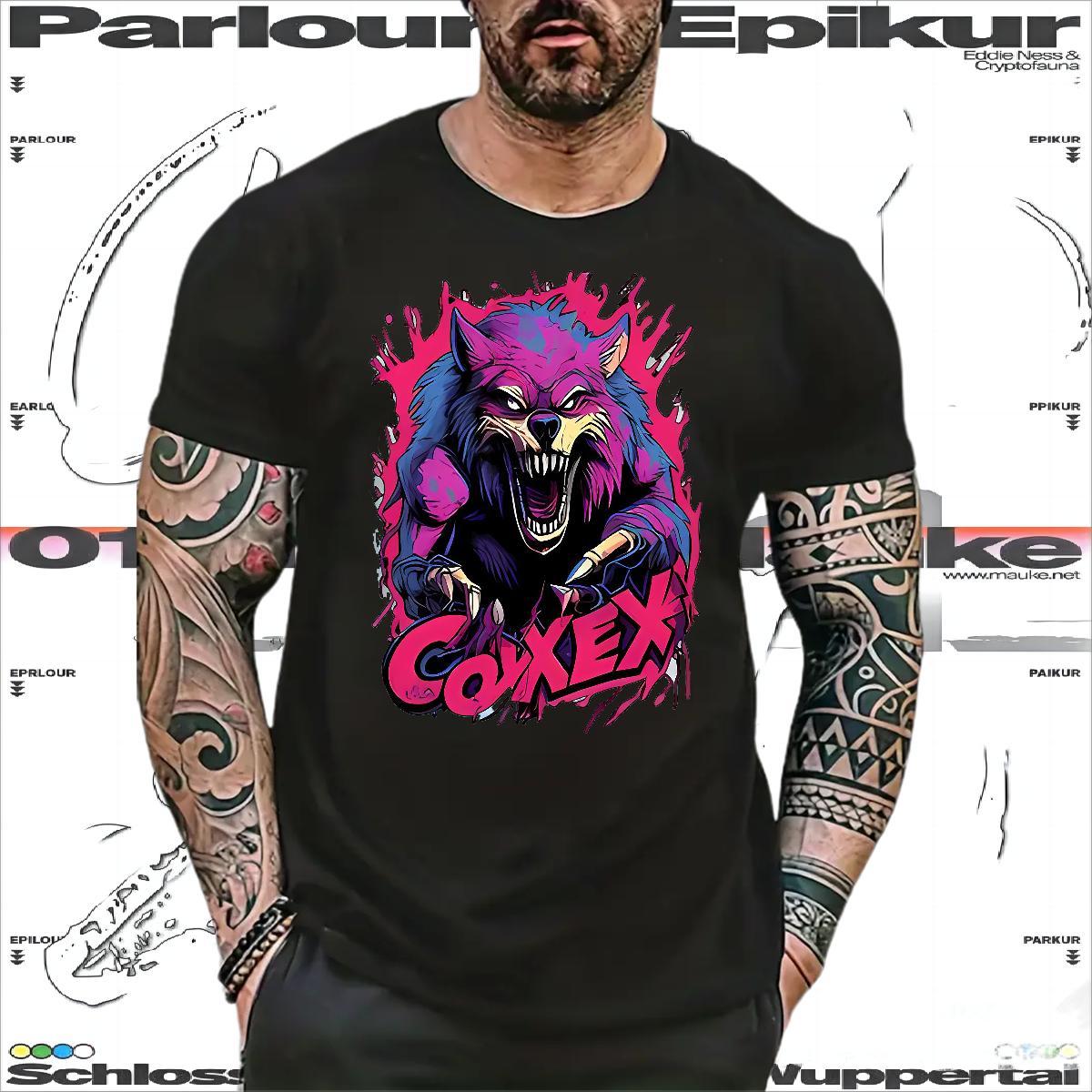 Factory Direct T Shirts Men 100% Cotton 230g wolf Street Wear Crew Neck Breathable Soft Men Tshirts Custom Printed