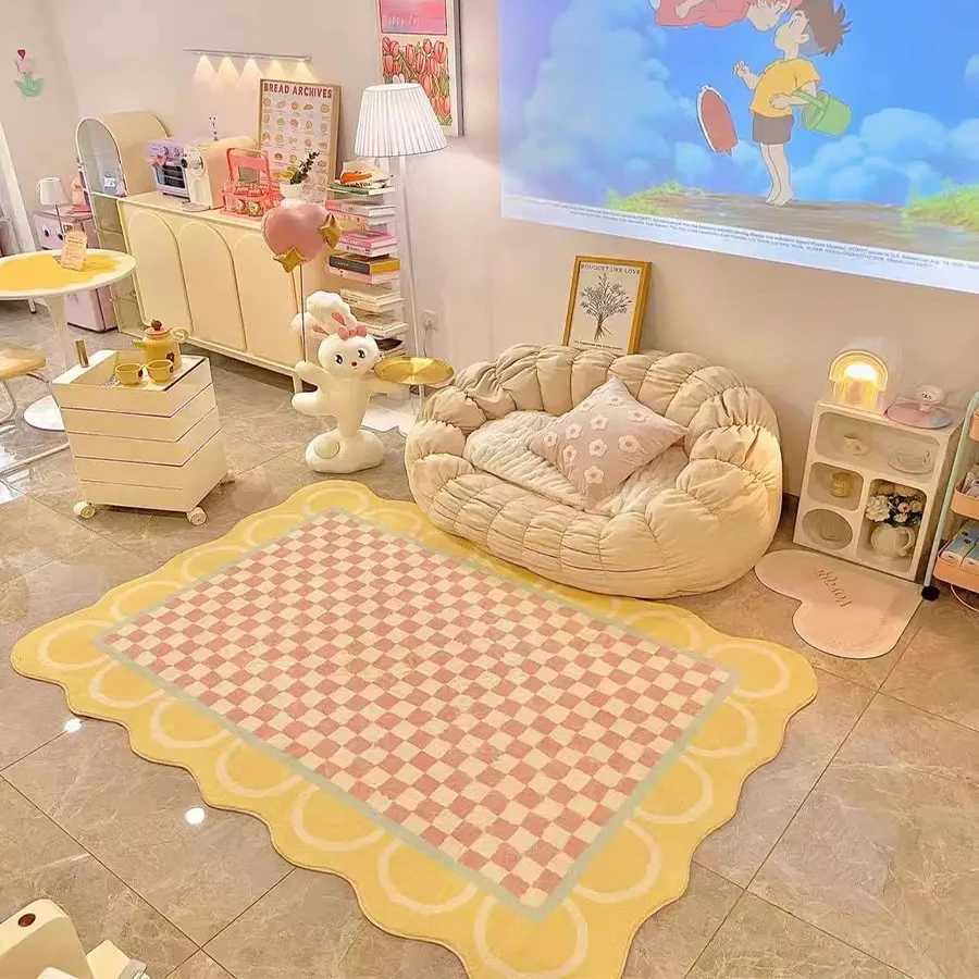 IG Colorful Luxury Living Room Decorative Carpet Cute Room Decor Childrens Play Mat Non-slip Soft Large Area Rug for BedroomM240806