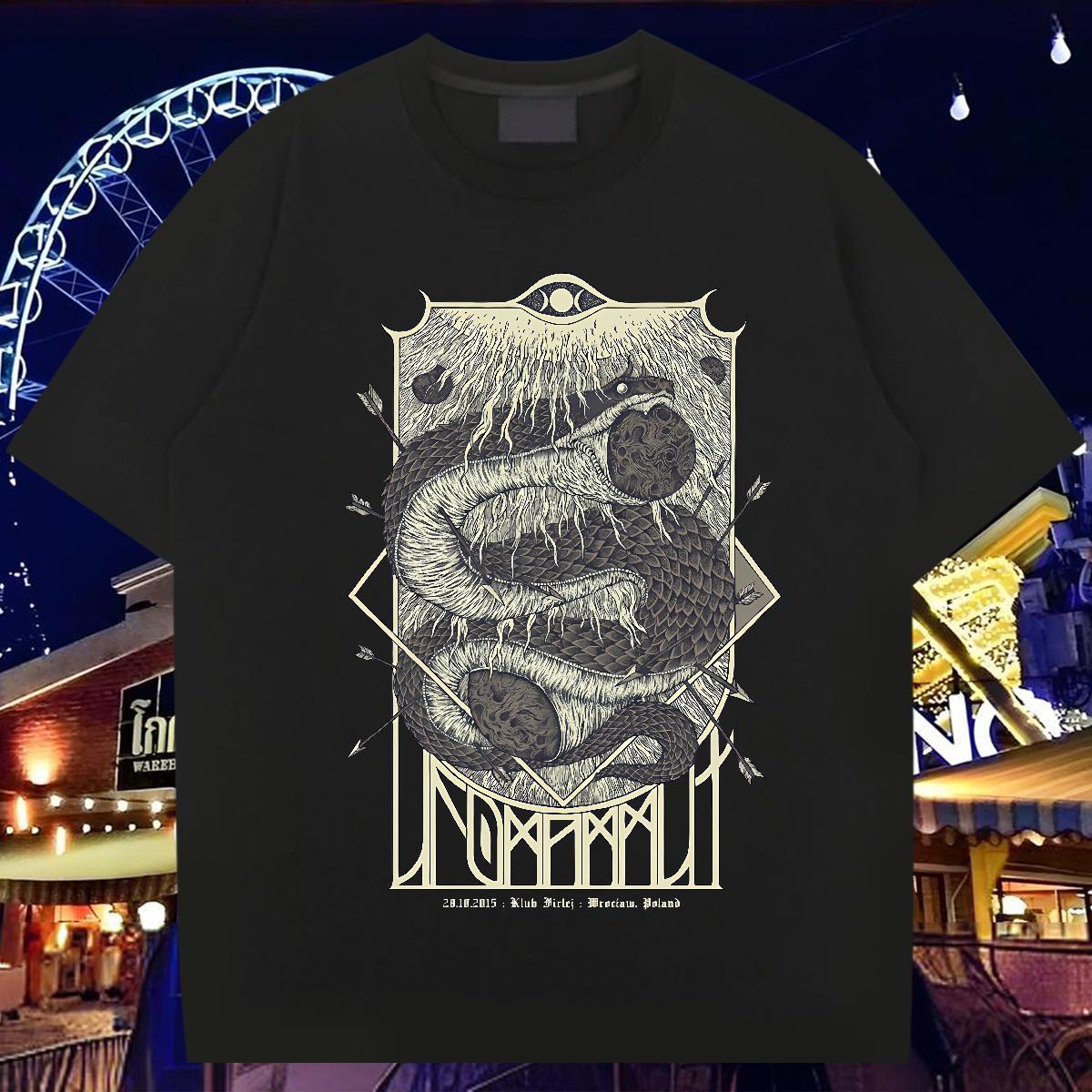 Man T Shirts 100% Cotton 230g snake Outdoor Breathable Short Sleeve Asian Size Men Tops Tees Brand Popular Clothes