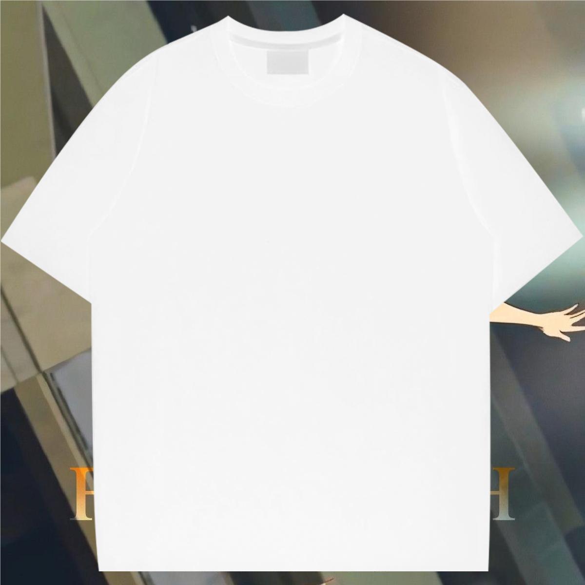 T-Shirts 230g Cotton Geometric line Beach O-Neck Short Sleeve Plus Size Cartoon Couples T Shirts Classic Comfortable Tops