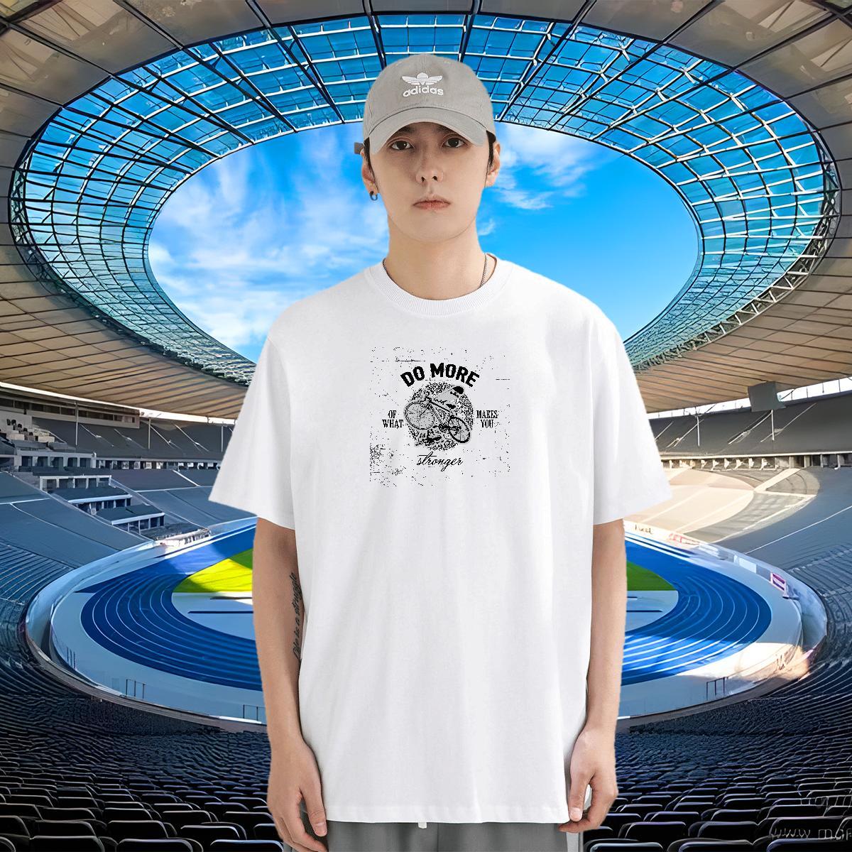 Comfortable Men Tees 230g Cotton Street bicycle Custom Printing Breathable Crew Neck Customized T-Shirts for Men Tees Shirts