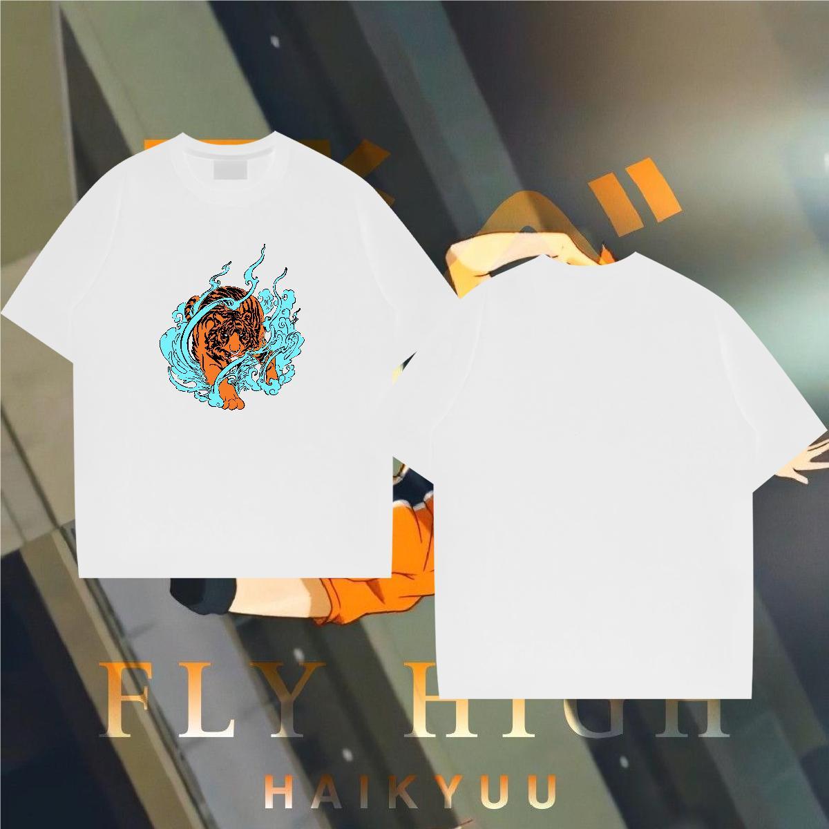 Man T Shirts 230g 100% Cotton tiger Outdoor Round Neck Short Sleeve Plus Size Cartoon Mens Tshirts New Arrival Unisex Polos