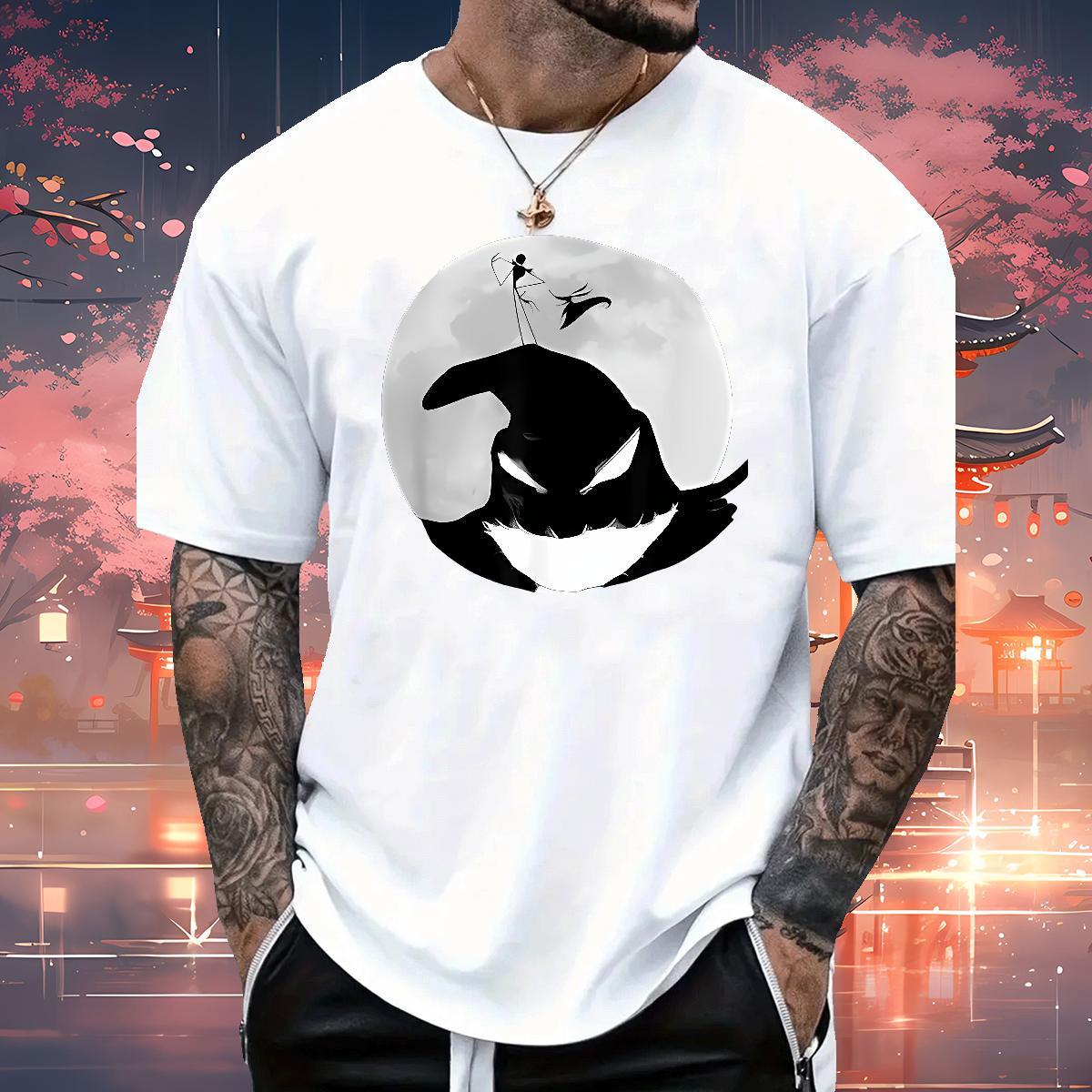 Custom T Shirts Men 230g Pure Cotton halloween Summer Casual Tees Shirts Crew Neck Designer Men Tees Skull