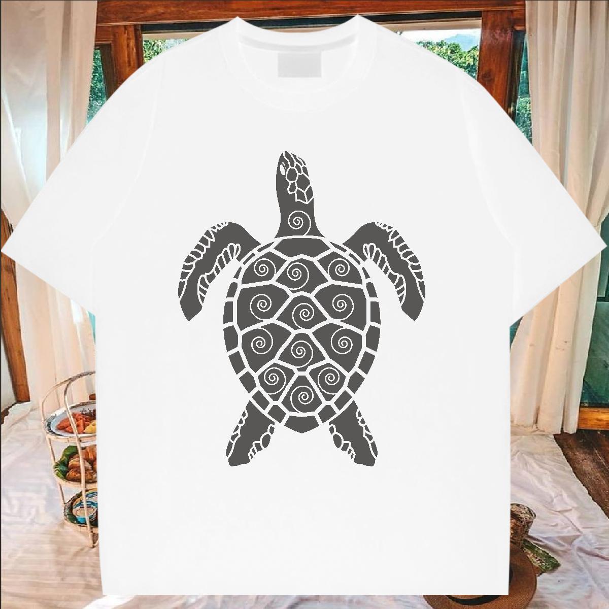 Classic Casual T-Shirts 100% Cotton 230g tortoise Hip Hop Street Tee Shirt Breathable Crew Neck Cool Tshirt for Man Woman Custom Print Oversized
