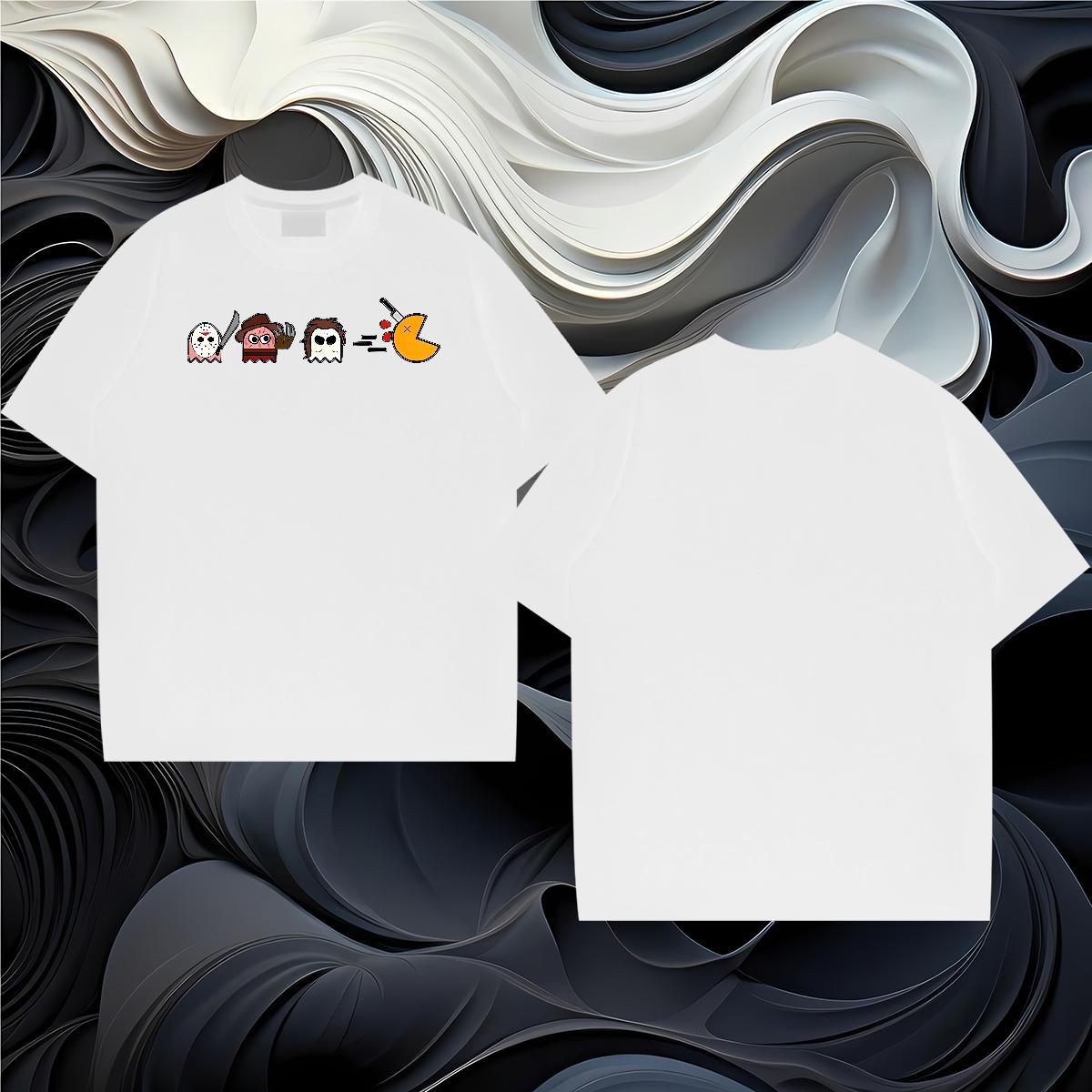 Fashion Mens T Shirts 230g 100% Cotton halloween Outdoor Wear O Neck Short Sleeves Loose Men Tshirts DIY Printed