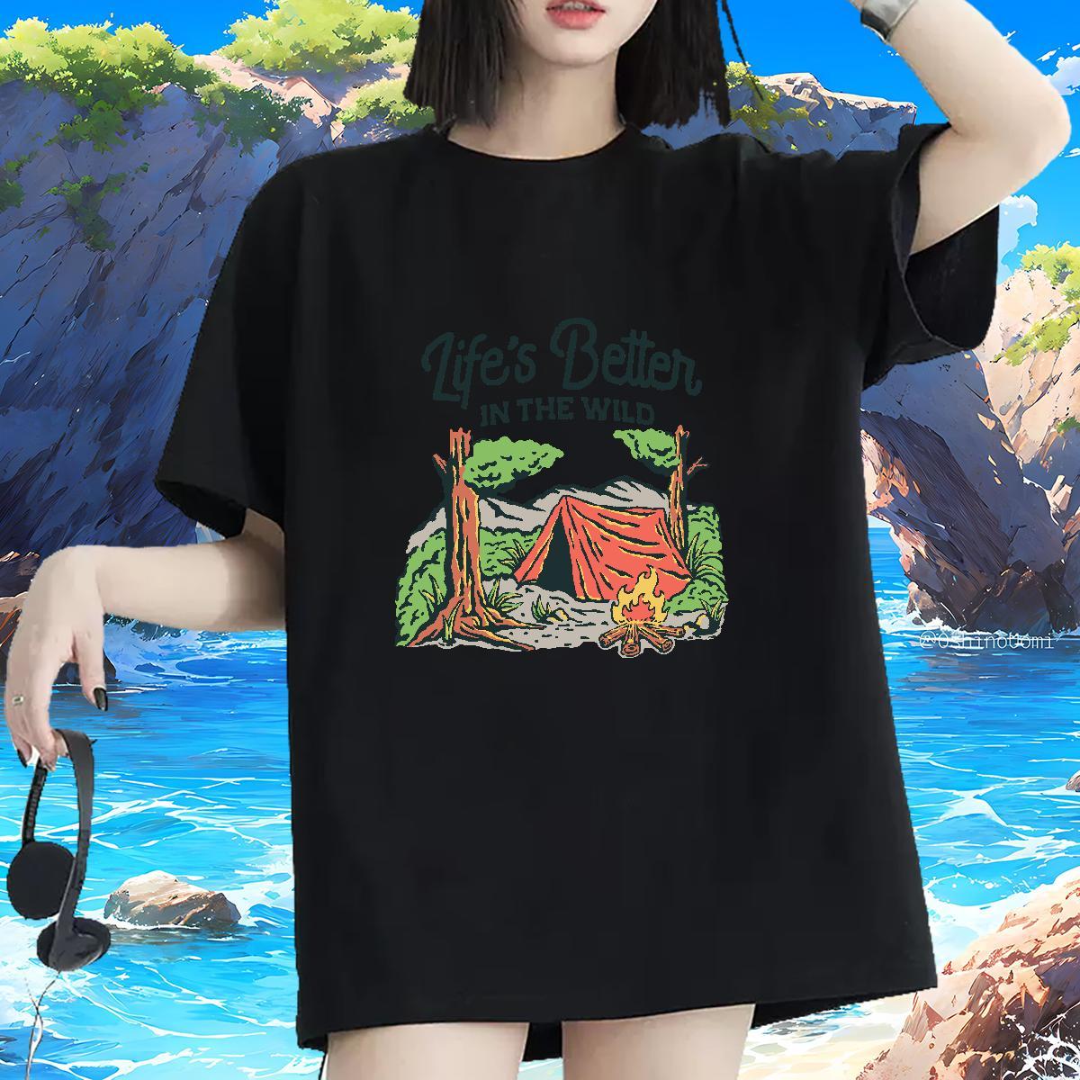 Female Womens T Shirts Breathable Soft Women Tshirts Custom Print Plus Size tree Daily Wear 230g Pure Cotton Designer Tops