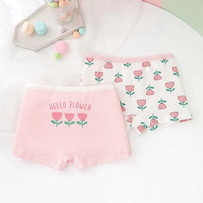 2 pieces/batch of childrens underwear cotton beautiful cartoon rabbit print childrens underwear girls children boxing breathableW240715
