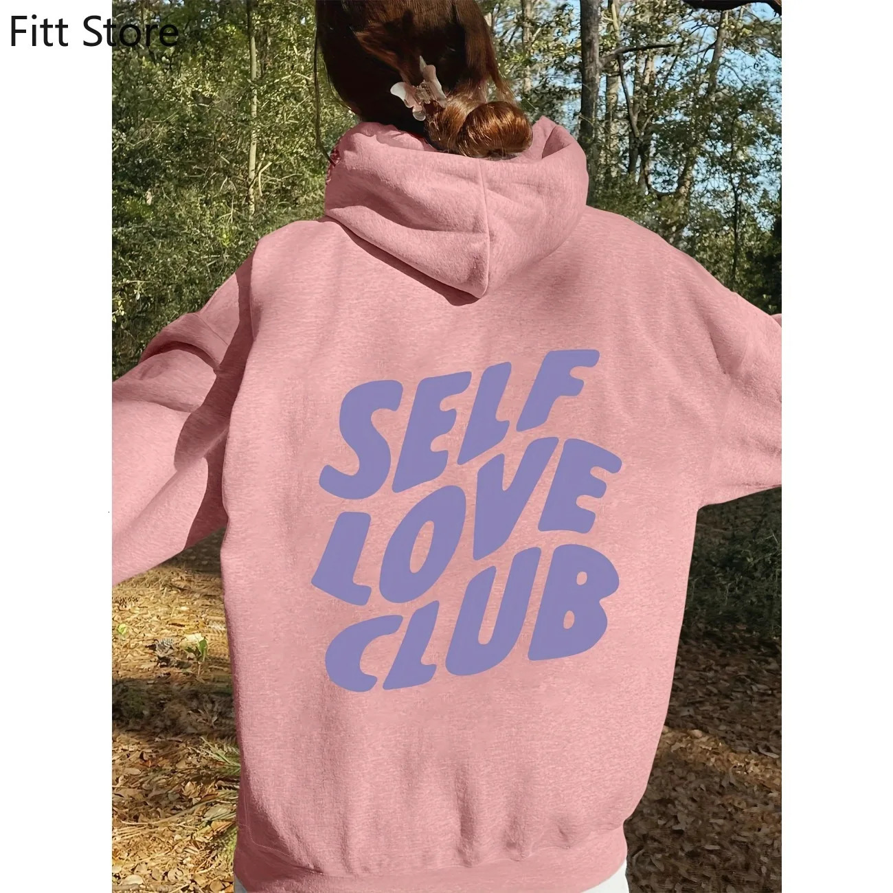 Hoodies Letter Print Hoodie Drawstring Casual Hooded Sweatshirt for Fall Spring Womens Clothing 240806
