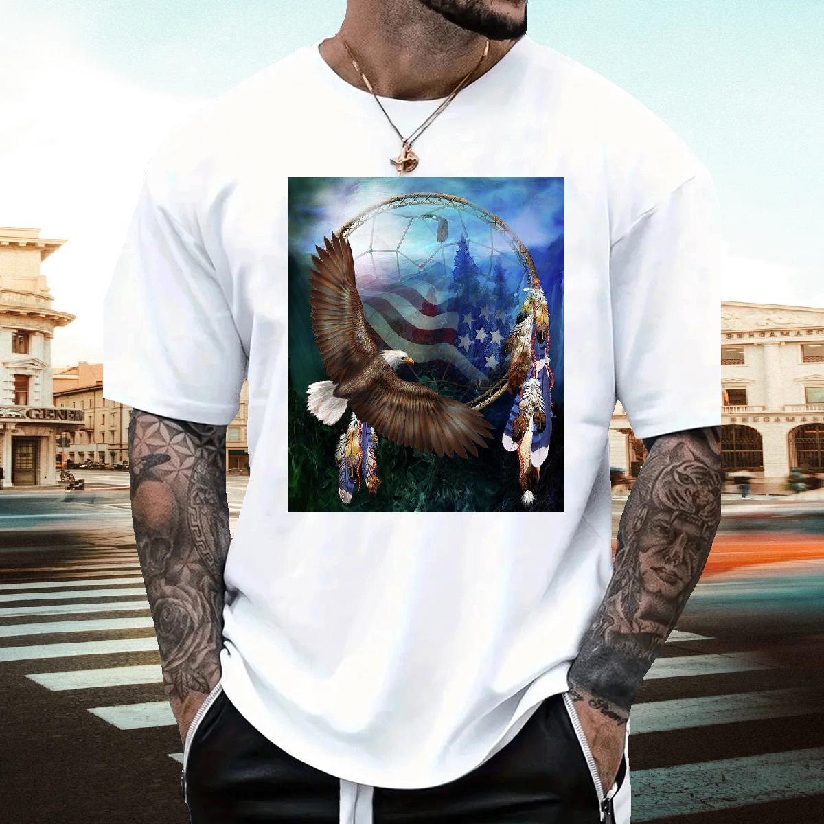 Custom T Shirt For Man 100% Cotton 230g cool Daily Wear Tops Breathable Crew Neck Loose Fit Men Tees Plus Size Cartoon