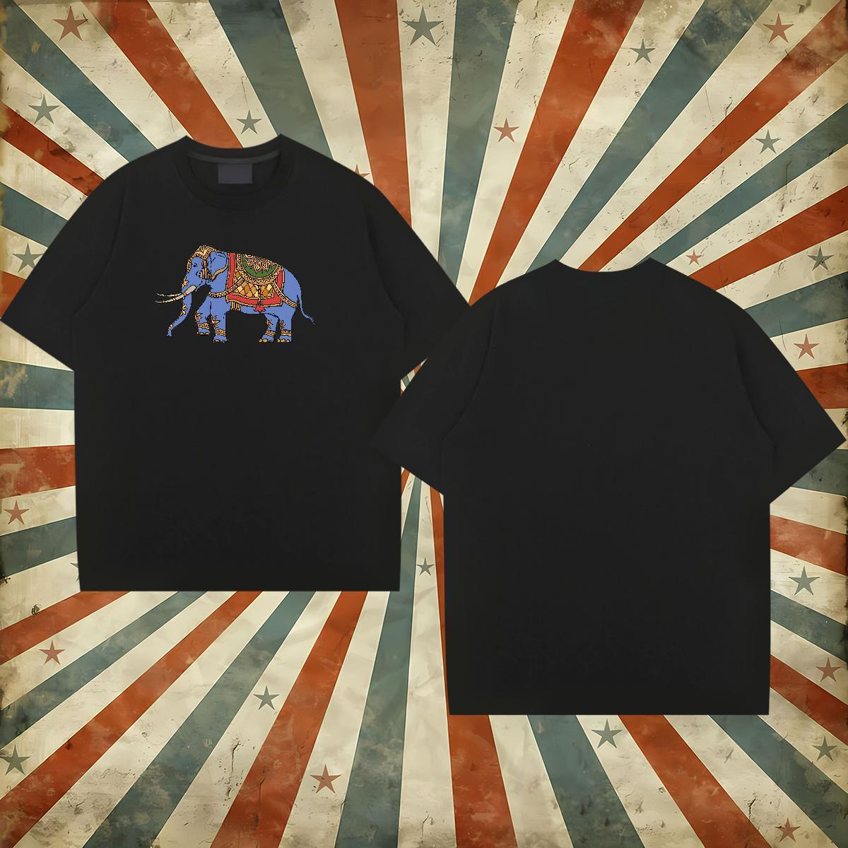 Designer Fashion Men T Shirts 100% Cotton 230g elephant Casual Tops Tees Short Sleeve O-Neck Popular Men Tshirts Plus Size Cartoon