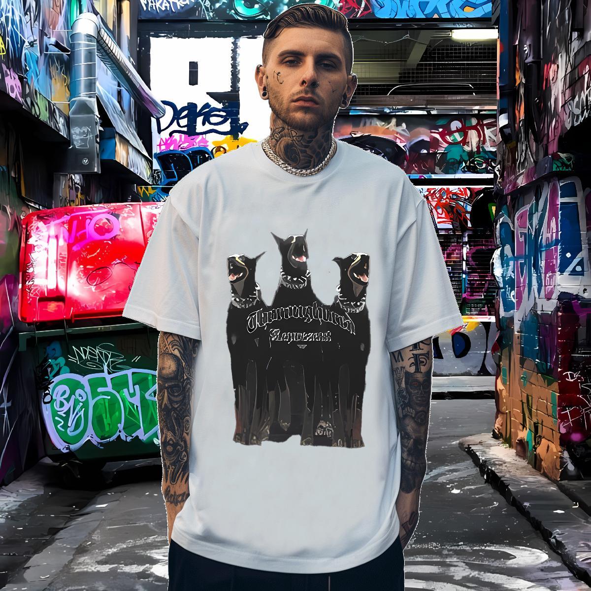 Fashion Designer T Shirts Men 230g Pure Cotton dog Street Wear Tshirts Breathable High Quality Tshirt for Man Woman Custom Big Size