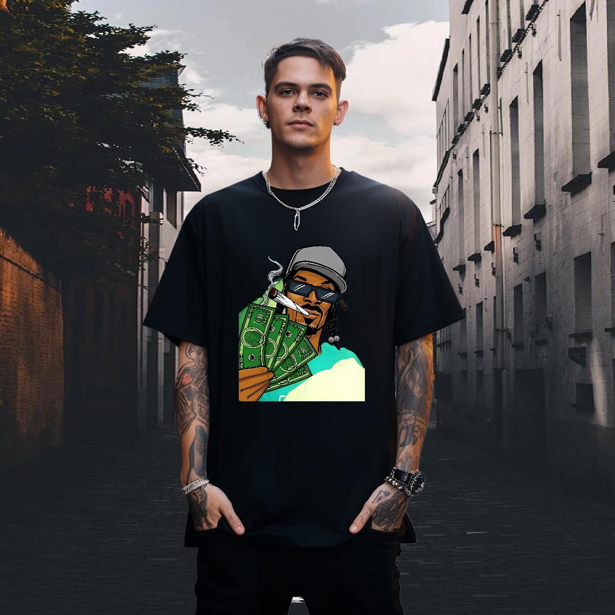 Cool Couples T Shirts 230g 100% Cotton Casual Daily Wear cash Custom Print Oversized Breathable Short Sleeve DIY Customized T-Shirts Tops