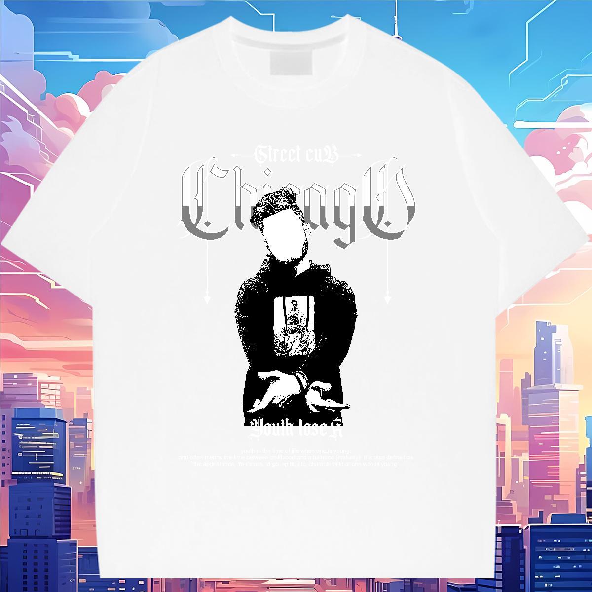Fashion New T-Shirts for Men portrait Tshirts 230g Pure Cotton Street Wear Brand Customized Print Breathable Men Clothes T-Shirt