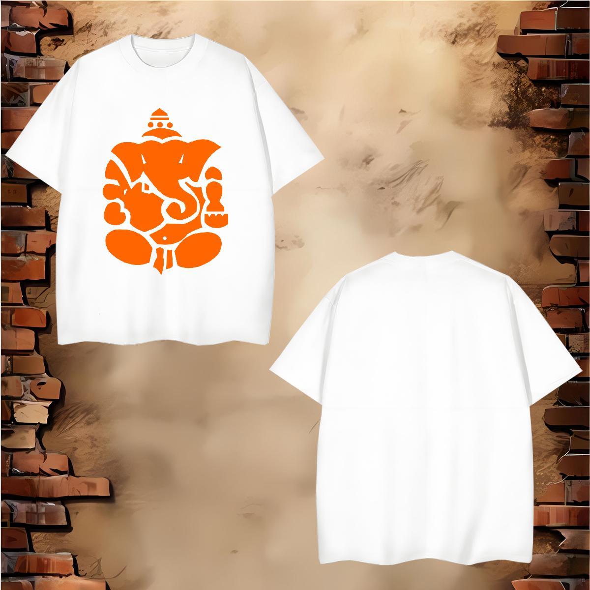 Fashion New T-Shirts for Men 230g Cotton Elephant High Street Hip Hop Tshirts Pure Cotton Loose Men Tees Custom Printing