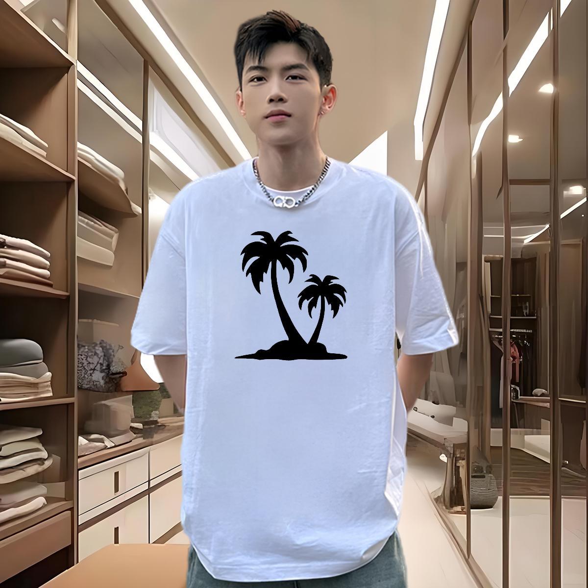 Designer Men T Shirts 230g Pure Cotton tree Hip Hop Clothes Crew Neck Brand Tshirts Oversized 4XL