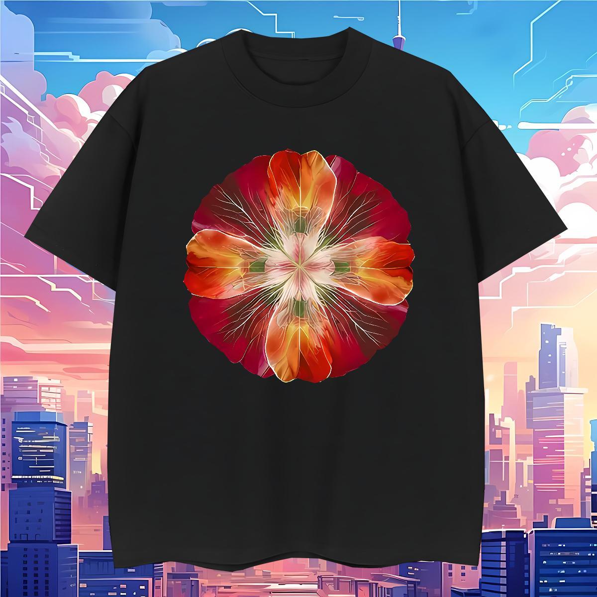 T-Shirts for Men 230g Pure Cotton flower High Street Hip Hop Breathable Soft DIY Logo Oversized Tshirt for Man Woman Factory Direct Free Shipping Top 