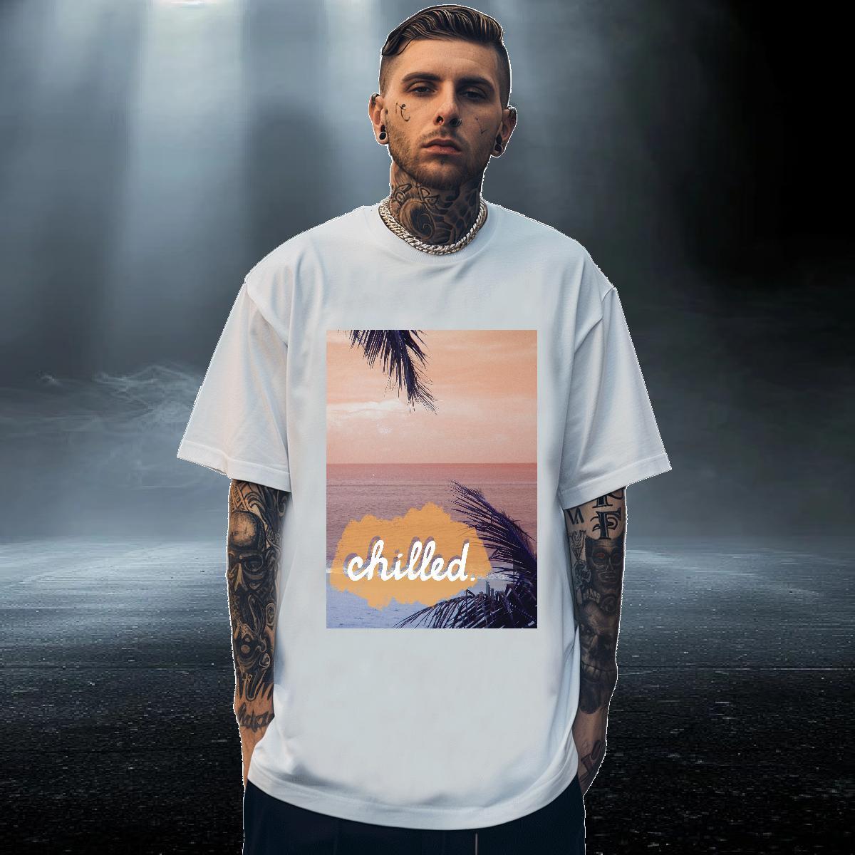 Loose Fit Mens Tshirts 230g 100% Cotton Street Casual beach Anime Breathable Short Sleeve New Arrival T-Shirts for Men Tops