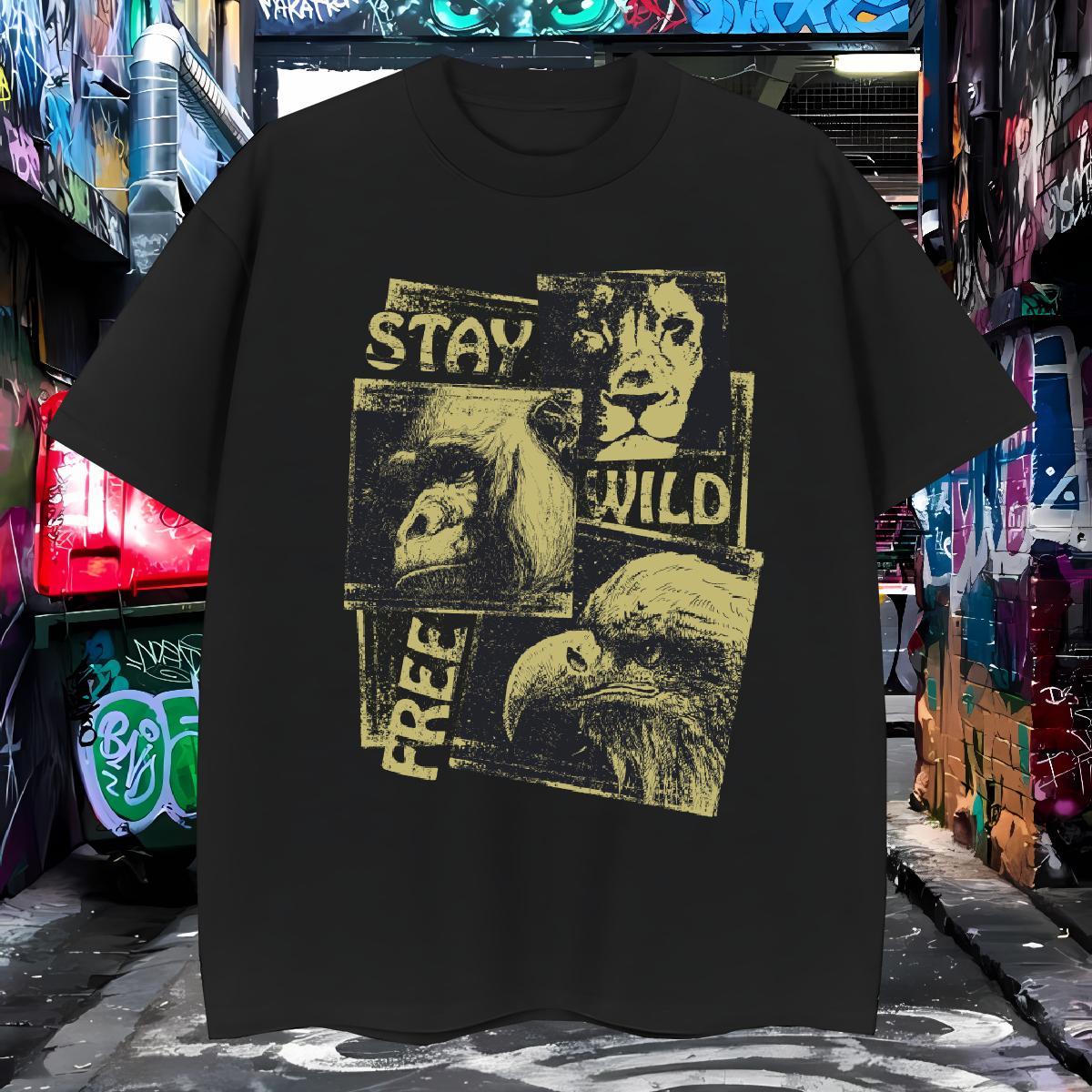 Mens T Shirts 100% Cotton 230g lion Street Wear Short Sleeve O-Neck Oversized 4XL Men Tees 2024 Brand Tee Shirt