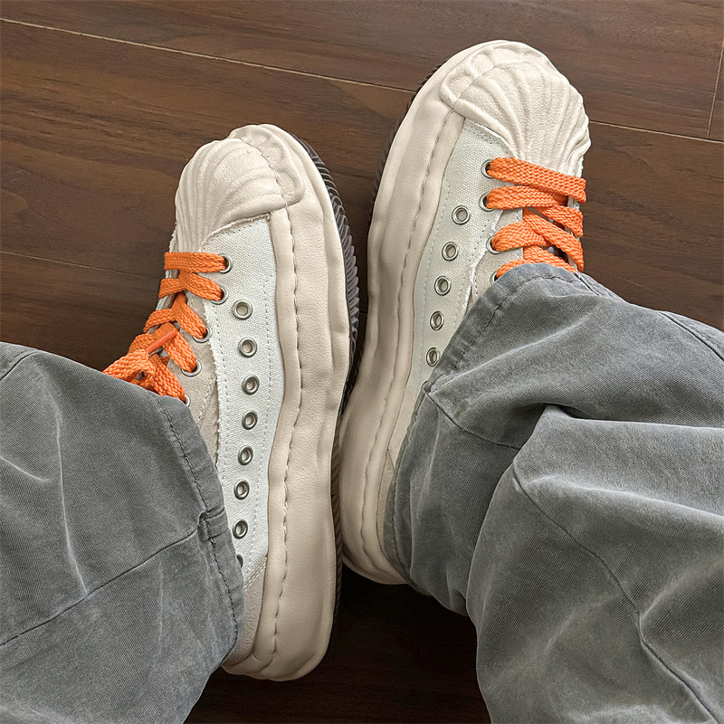 Sanyuan Kangyu Shell Head Dissolved 2024 New Men's and Women's Couple Style Korean Edition Sports Thick soled Height increasing Board Shoes