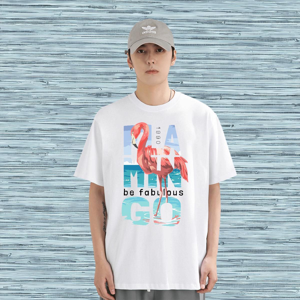 T Shirts Men 230g 100% Cotton bird Hip Hop Short Sleeve O-Neck Oversized 4XL Tshirt for Man Woman Fashion Design Cool Top Tees