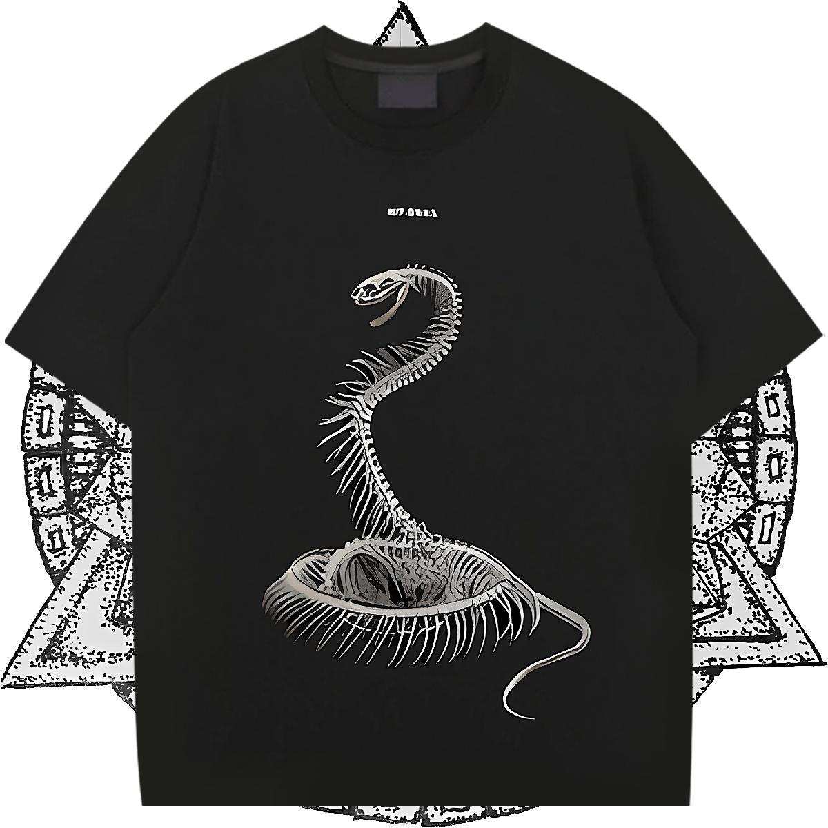 Wholesale T Shirts Men 230g Cotton snake Casual Beach Tops Tees O-Neck Short Sleeve Designer Mens Tshirts Custom Printing