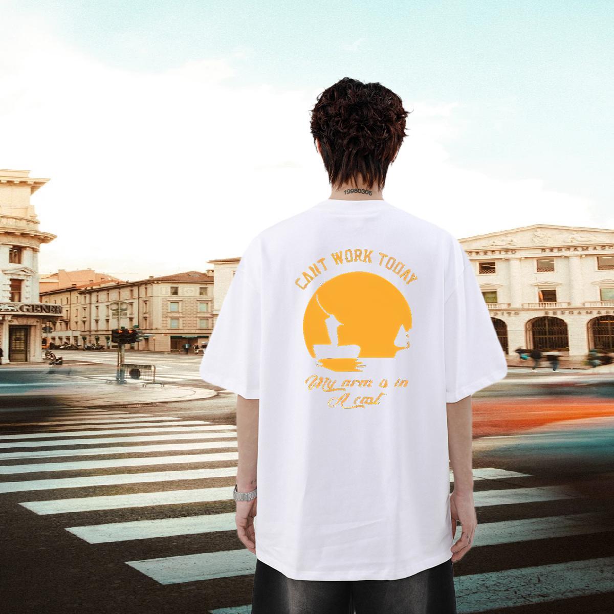 Fashion T Shirt For Man letter Clothings 230g Cotton Daily Wear TOP Quality Plus Size Custom Pure Cotton Tshirt for Man Woman