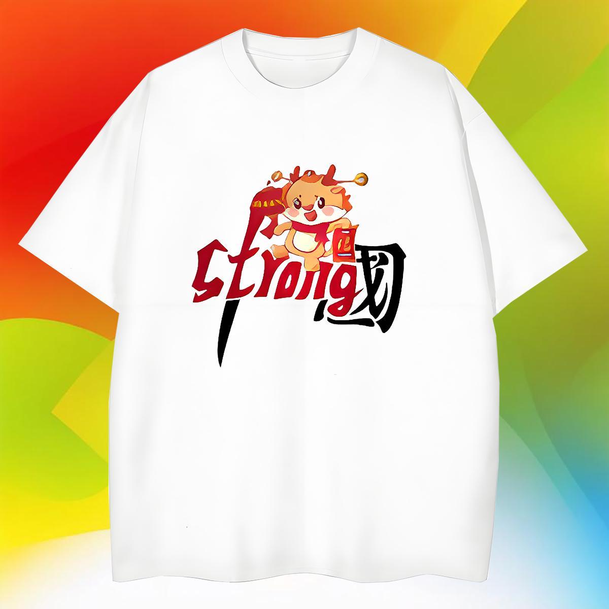 Loose Fit Men Tshirts 230g Cotton Home Outdoor Cartoon Dragon Plus Size Cartoon Breathable Fashion Casual Mens T Shirts Wear