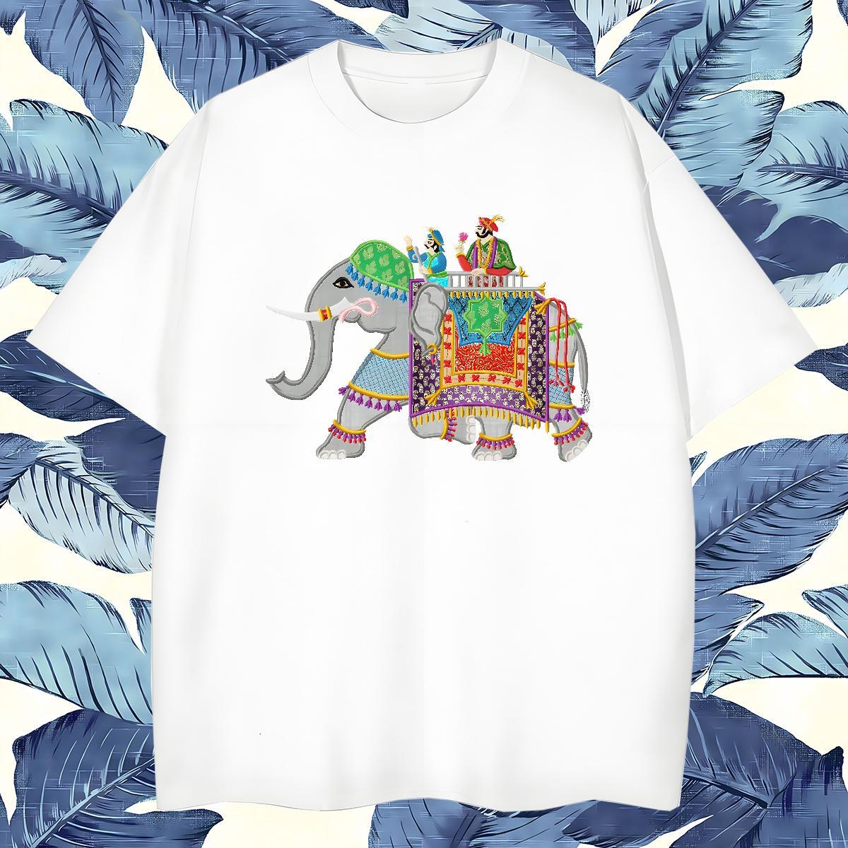 New T Shirts Men 230g Cotton Elephant Summer Casual Tops O-Neck Short Sleeve Wholesale Mens Tshirts Cartoon Printing L-4XL