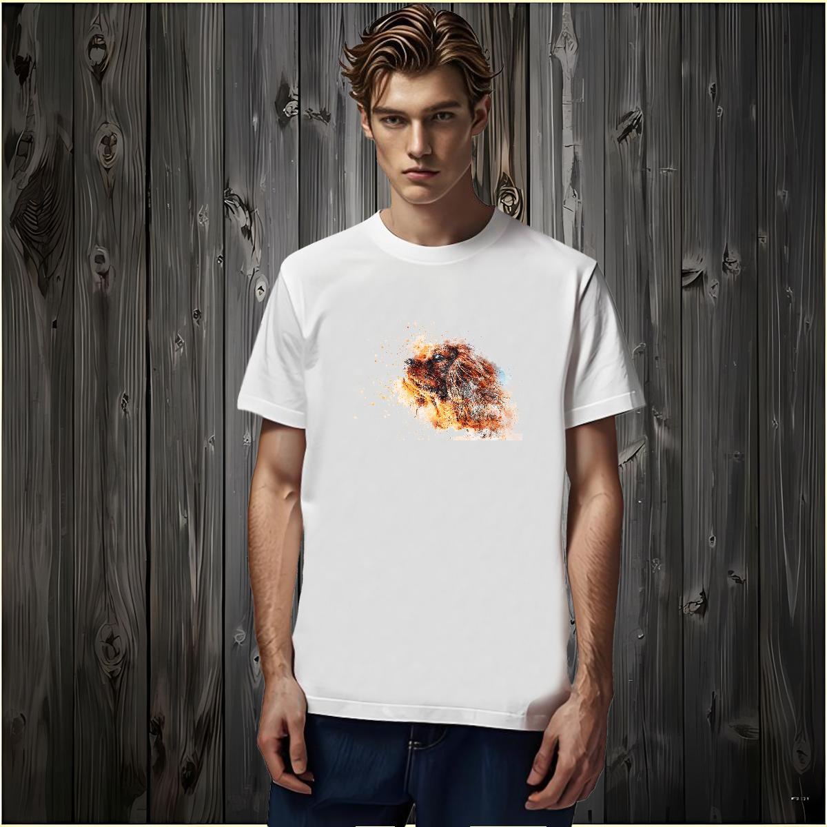 T-Shirts for Men 100% Cotton 230g dog Casual Daily Wear Breathable Short Sleeve DIY Printed Couples T Shirts Stylist Cool Clothings