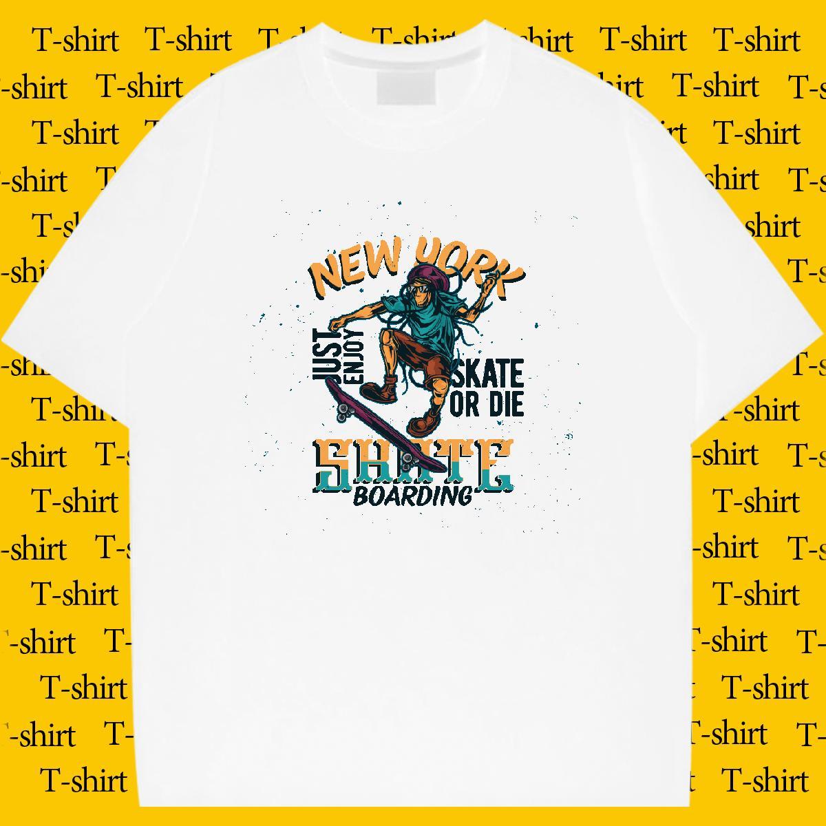 Fashion New Mens T Shirts skateboarding Tops 100% Cotton 230g Outdoor Brand Custom Print Plus Size Breathable Crew Neck Couples T Shirts
