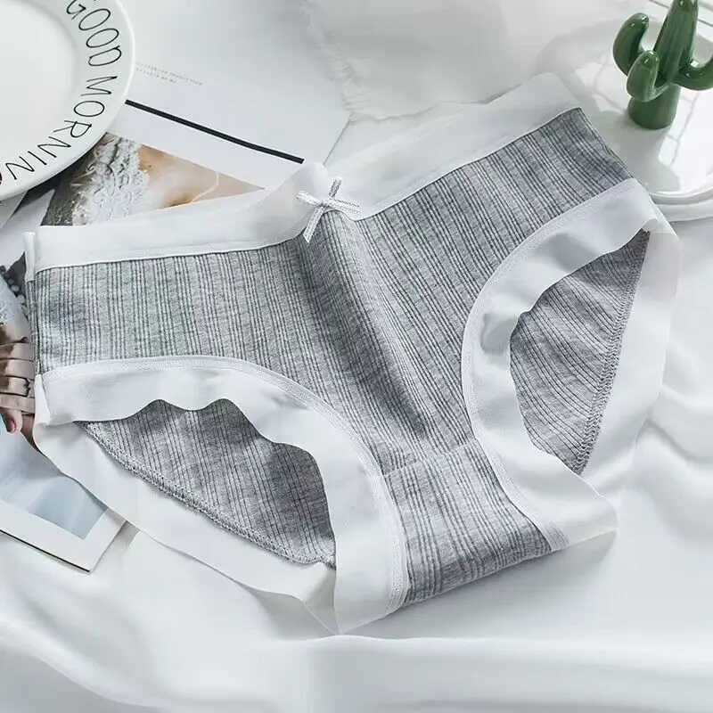 4 pieces/batch of cotton underwear cute knot soft breathable fabric young girls underwear solid childrens clothingW240715