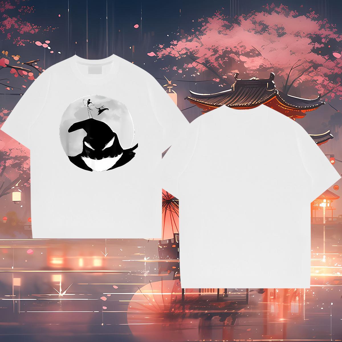 Custom T Shirts Men 230g Pure Cotton halloween Summer Casual Tees Shirts Crew Neck Designer Men Tees Skull