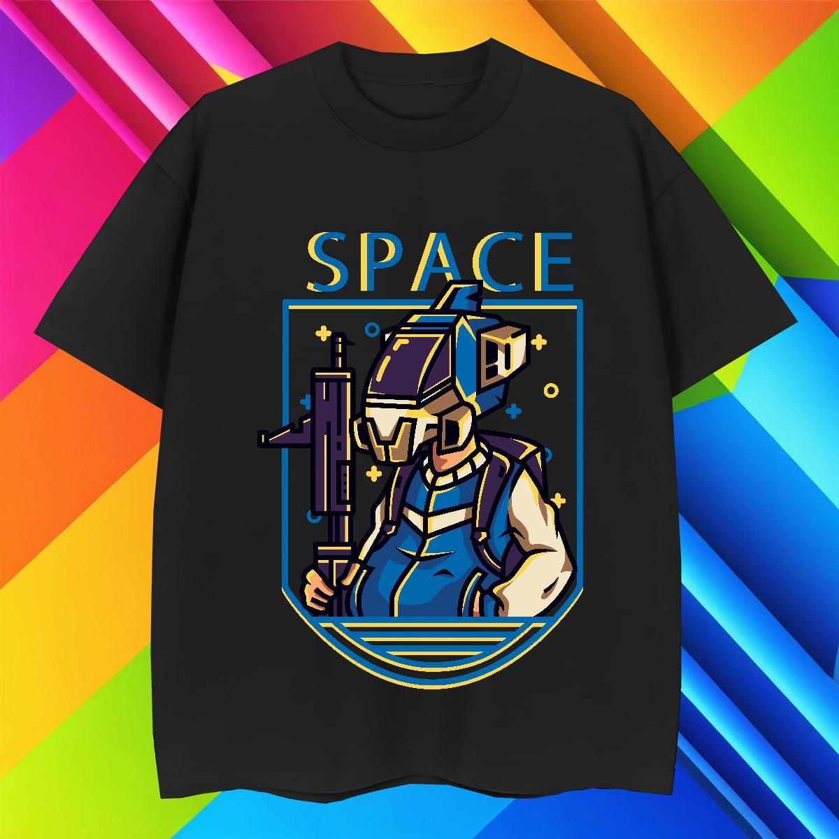 Loose Fit Men Tops Tees 230g Cotton Daily Wear robot DIY Printed Pure Cotton Fashion Mens T Shirts Clothes