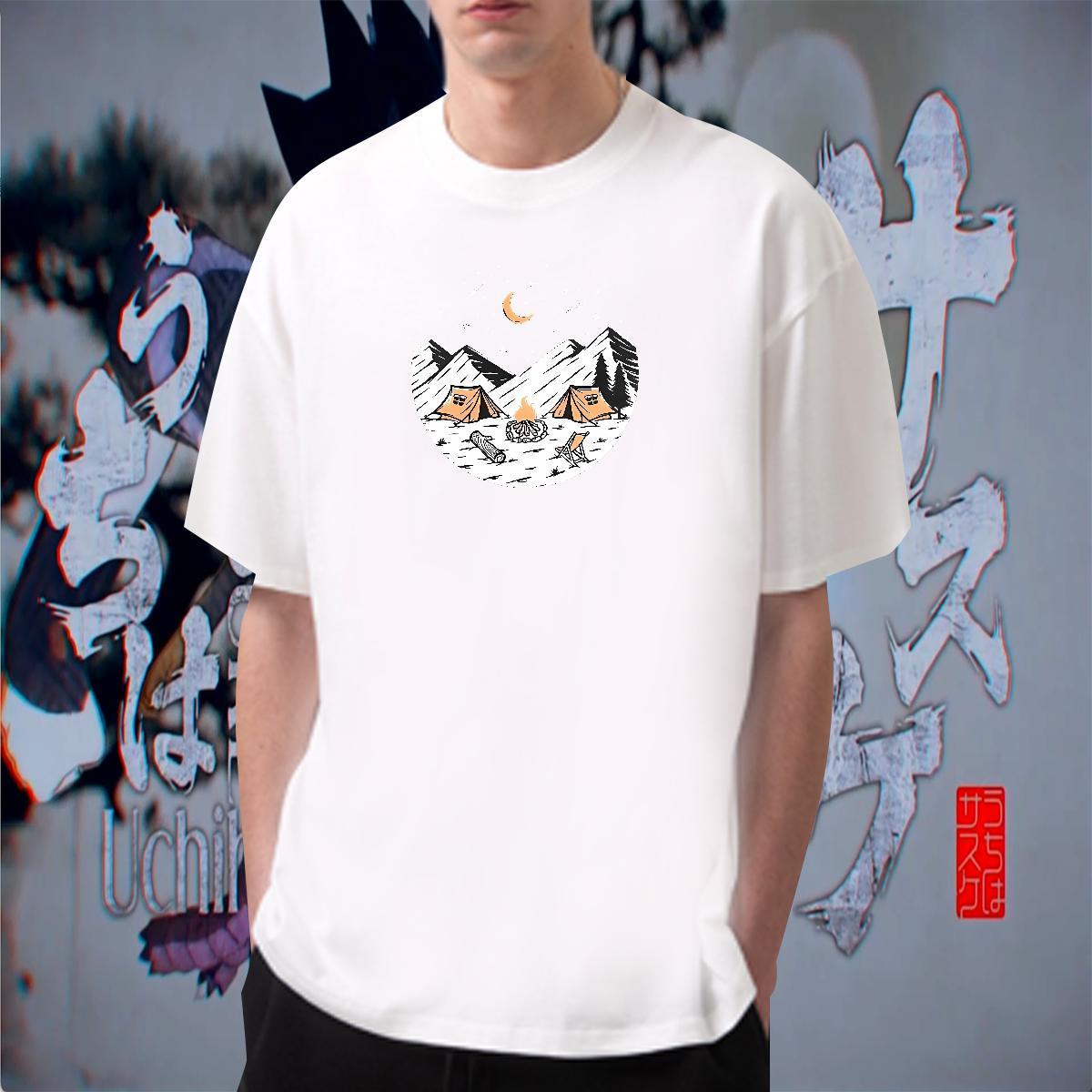 Cool Couples T Shirts 230g 100% Cotton Beach mountains Skull O Neck Short Sleeves 2024 New T shirt Wear